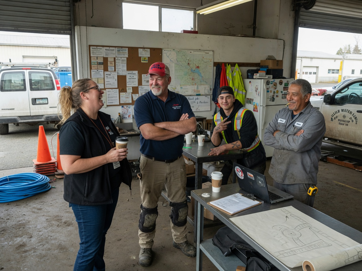 The Puyallup Water Line Pros team at work in Puyallup