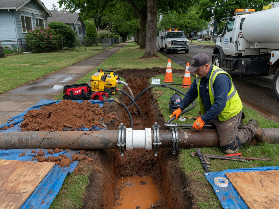 Main Water Line Leak Repair in Puyallup