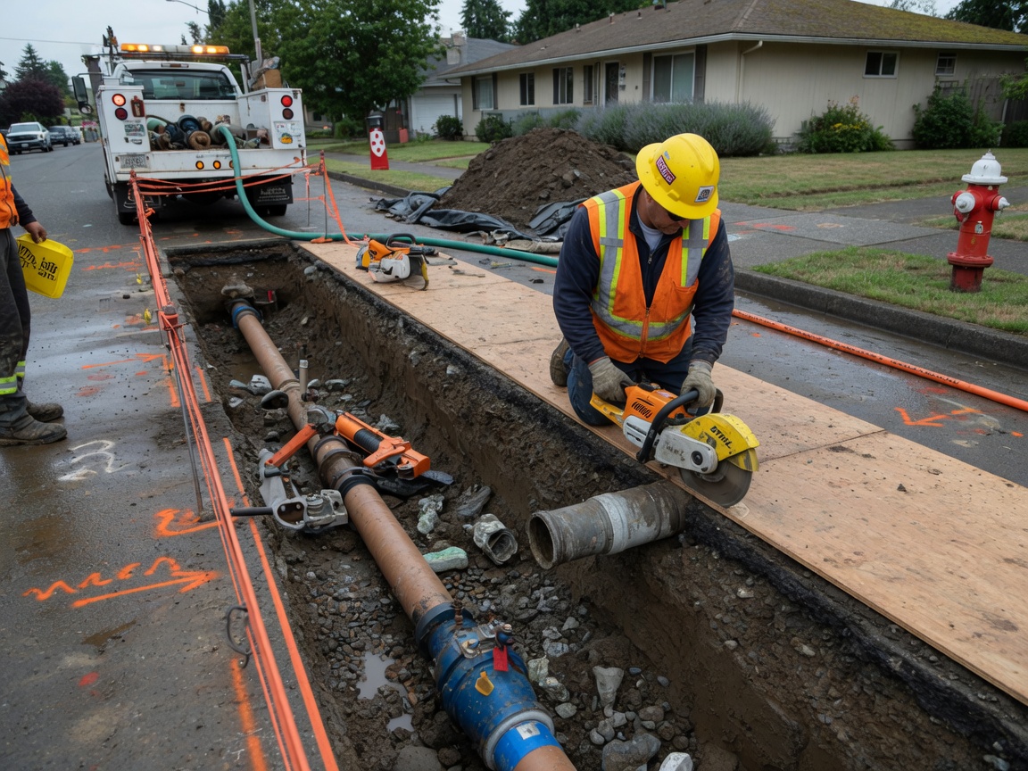 Underground Water Line Replacement in Puyallup